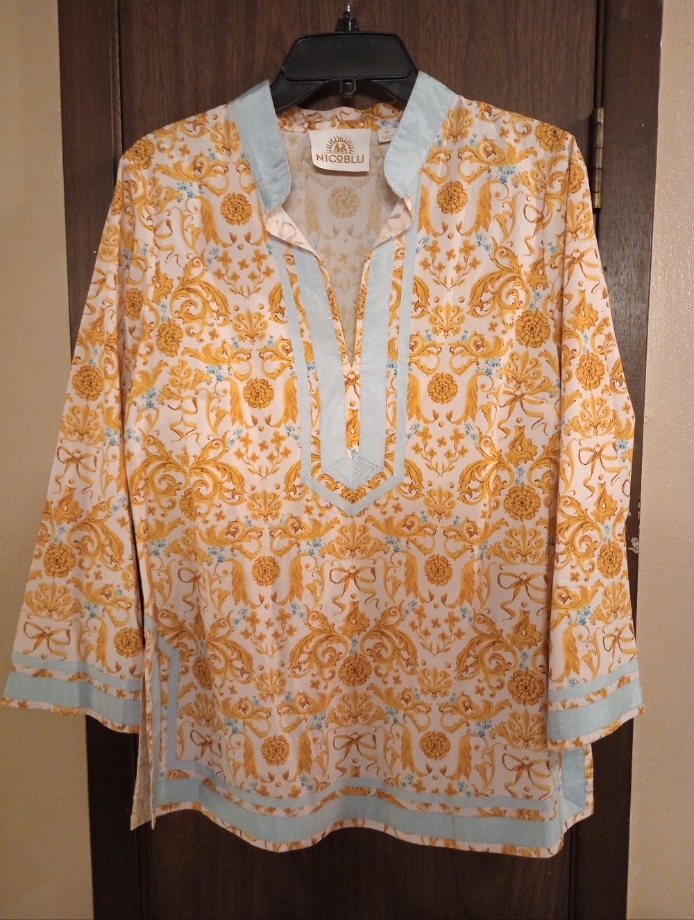 NICoBLU Capri Tunic French Regency Ribbon Print